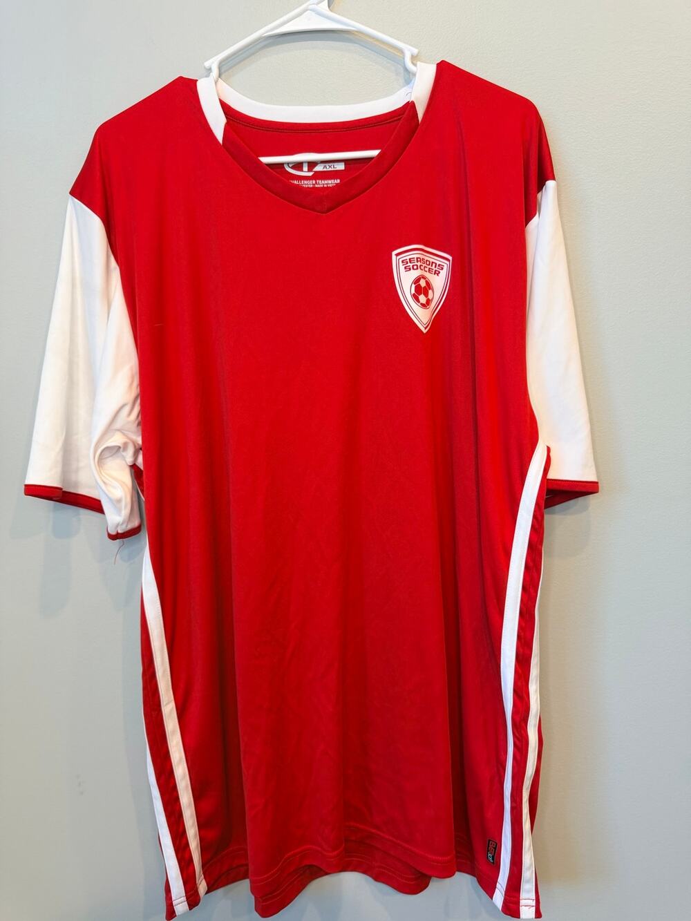 Challenger Teamwear Soccer Coach Jersey Red White Men's Size AXL